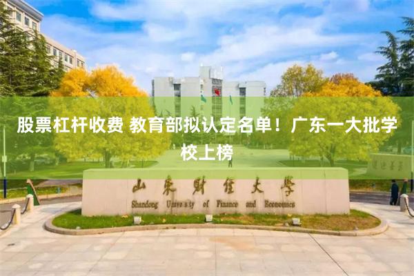 股票杠杆收费 教育部拟认定名单！广东一大批学校上榜