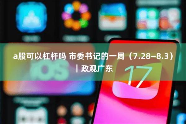 a股可以杠杆吗 市委书记的一周（7.28—8.3）｜政观广东