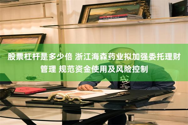 股票杠杆是多少倍 浙江海森药业拟加强委托理财管理 规范资金使用及风险控制