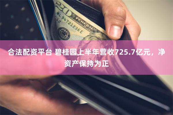 合法配资平台 碧桂园上半年营收725.7亿元，净资产保持为正