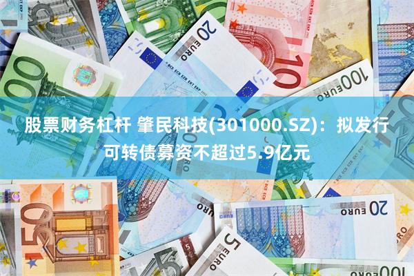 股票财务杠杆 肇民科技(301000.SZ)：拟发行可转债募资不超过5.9亿元